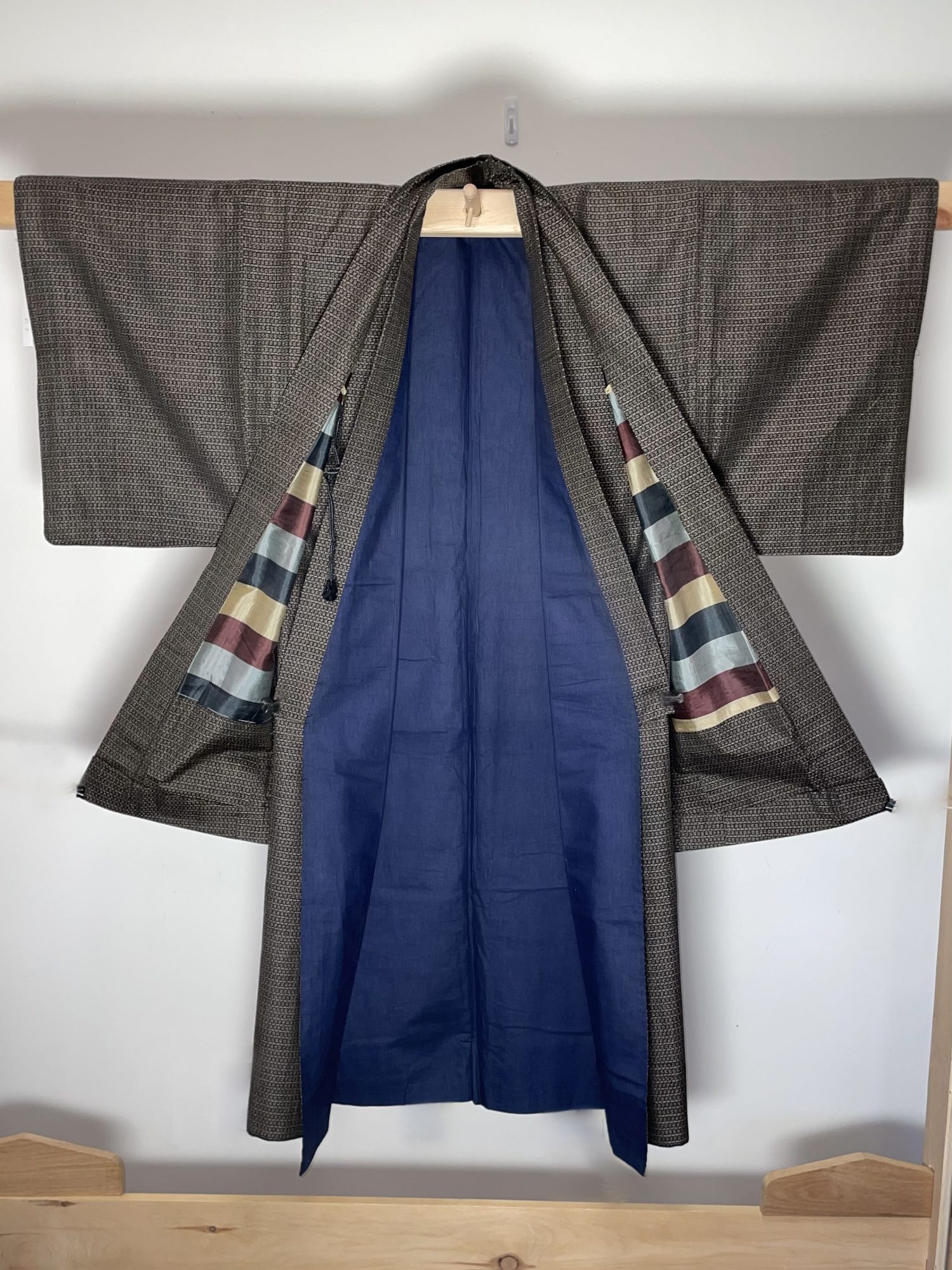 Men’s Brown Kasuri 2 piece Kimono set - Japonica